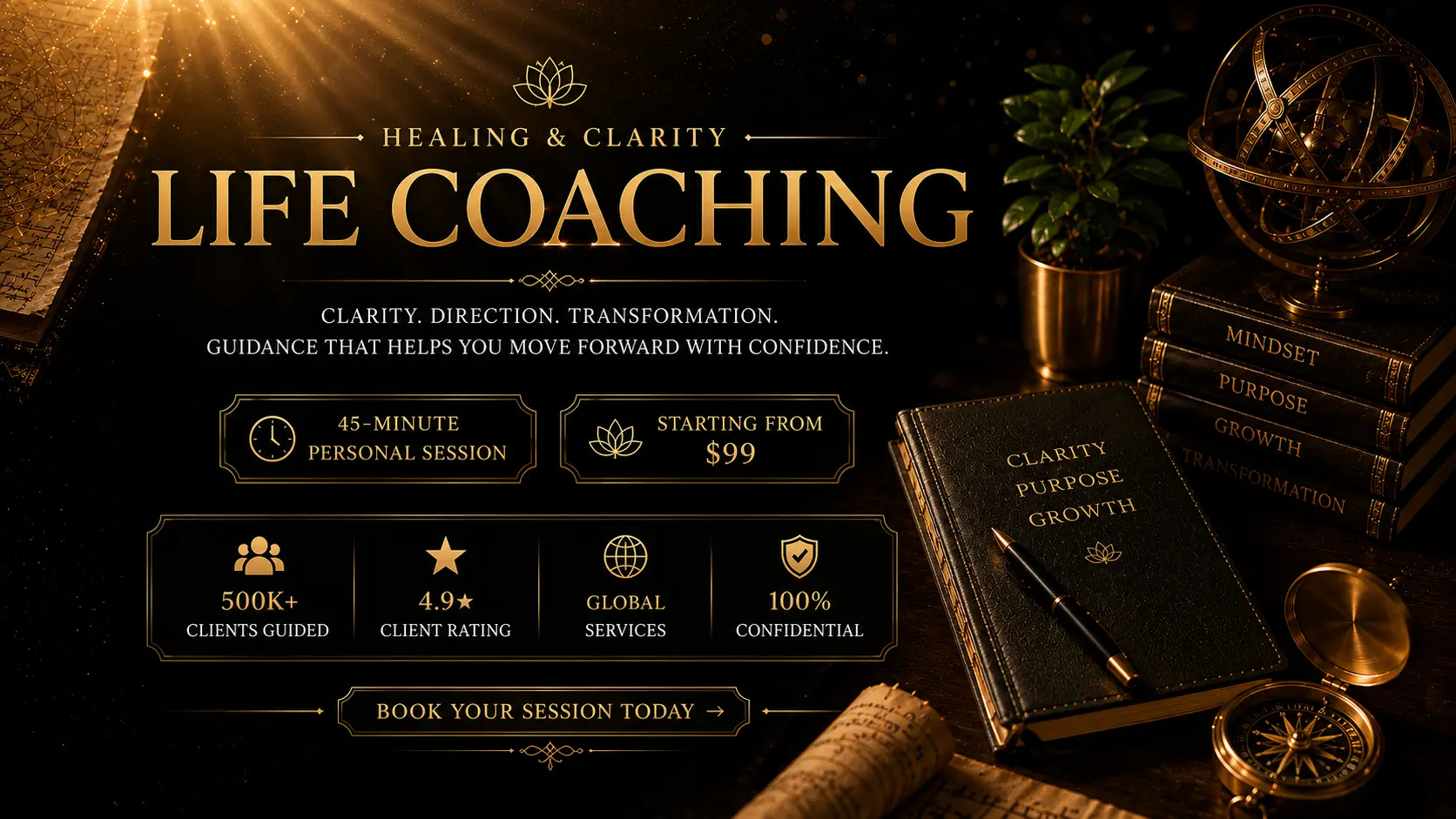 Personalised Life Coaching - A private 60-minute coaching session to gain clarity, build confidence and create meaningful change.