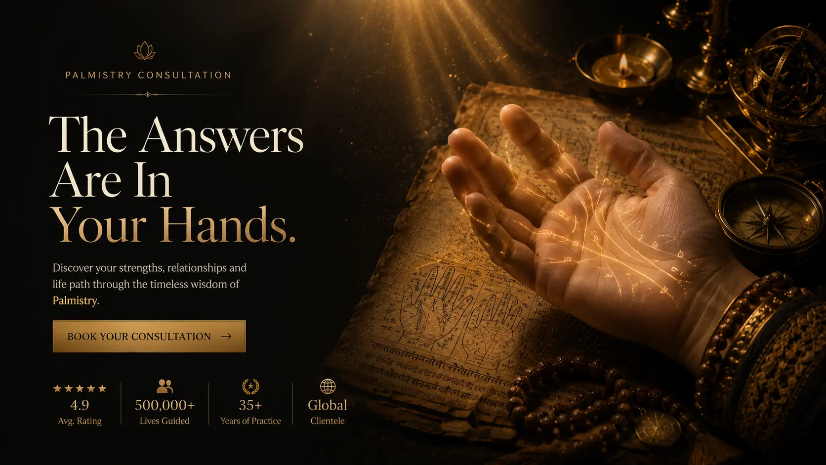 Palmistry Consultation - Discover your personality, strengths, and life path through a private online palm reading consultation.
