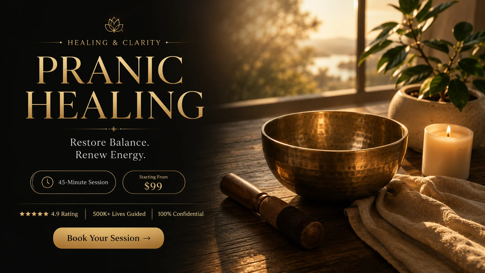 Pranic Healing - A 10-day guided non-touch energy healing program to restore balance, ease stress and encourage emotional wellbeing.