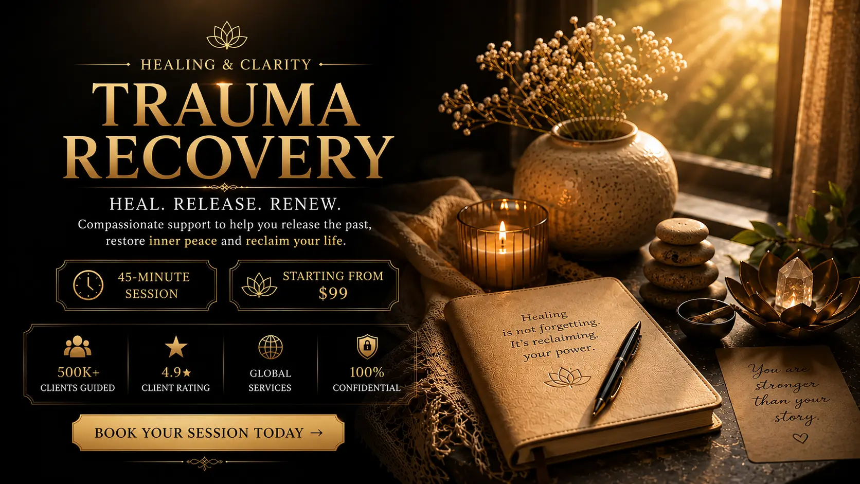 Trauma Recovery - A safe, compassionate space to process difficult experiences and move towards healing at your own pace.